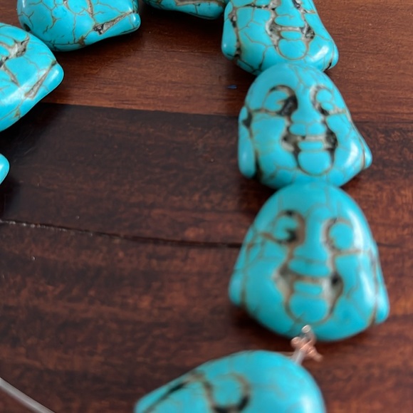Strand of 10 Happy Buddha Turquoise Beads - Picture 2 of 7